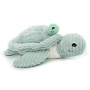 Les DÉGLINGOS PTIPOTOS by SAUVENOU Tortue Maman/Bebe Bleu - Peluche bébé Toute Douce - Idée Cadeau de Naissance - 29cm, Menthe