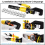 Solsop Pince à Sertir Hydraulique Pression 10T avec 9 Ensembles de Moules à Sertir 4-70 mm² pour Cosses de Câble en Cuivre et Al