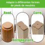 Patins Feutre pour Chaises et Meubles - Auto-Adhésifs Ronds & Carrés 19mm/25mm - 5mm d'Épaisseur - Anti-Rayures et Anti-Bruit - 