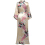 BABEYOND Kimono Femme Long en Satin - Peignoir Léger Imprimé Paon jusqu'à la Cheville