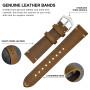 BISONSTRAP Bracelets de Montre pour Homme, Bracelets en Cuir Cousus à la Main, Dégagement Rapide, 18mm 20mm 22mm