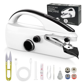 Machine à Coudre Portable,Facile à Utiliser Mini Machinee a coudre électriques Portables pour débutants à deux vitesses, avec ki