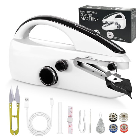 Machine à Coudre Portable,Facile à Utiliser Mini Machinee a coudre électriques Portables pour débutants à deux vitesses, avec ki
