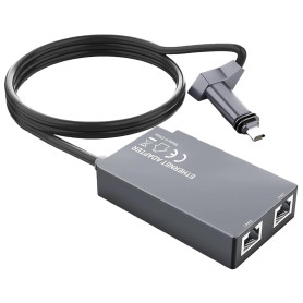 Adaptateur Ethernet pour Starlink Gen 2, Double Multi-Ports RJ45 Starlink-V2 Adaptateur Ethernet pour Réseau Externe Filaire, Co