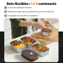 ESOHOT Gamelle Chauffante,120W Lunch Box Chauffante Modèle de Chauffage Ultra-Rapide 12V/24V/230V Boite Chauffante Repas pour Vo