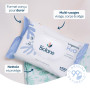 BIOLANE - Lingettes bébé à l'eau - Paquet de 100 Lingettes - Format conçu pour durer - Nettoyage doux et efficace - Dès la naiss