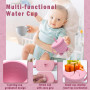 Dazhtu Assiette bebe Set, 11 Pièces Coffret Repas Bebe Silicone, Vaisselle Assiette ventouse pour bébé, Bavoir Silicone Bebe, Cu
