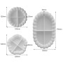 EUDUQ 3 Pièces Moulle Silicone Resine Epoxy Plateau，diverses formes Moule Resine Epoxy,Moules Béton Plâtre，Utilisation dans Les 
