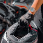 Harssidanzar Gants de Moto à écran Tactile en Cuir de chèvre à Doigt Complet pour Femmes GL016EU