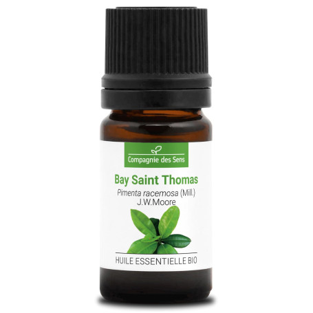 BAY SAINT THOMAS BIO - 5mL - Huile Essentielle de Qualité Premium - 100% Pure, Naturelle, garantie ChromaCert® - Chémotypée & In