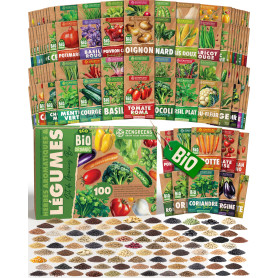 ZenGreens® - Kit de graines de herbes aromatiques & légumes bio - 100 variétés pour une culture facile dans le jardin, sur le ba