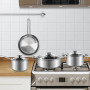 Wodillo Batterie de Cuisine en Acier Inoxydable à 3 Couches, 7 pièces, Poêle à Frire, Casserole et Marmite avec Couvercle en Ver