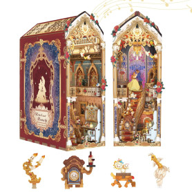 Tonecheer Kit de Puzzle 3D en Bois à Faire soi-même pour Adultes - Maison Miniature - Décoration de bibliothèque avec Housse Ant