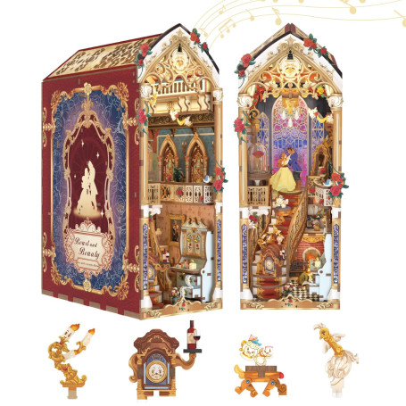 Tonecheer Kit de Puzzle 3D en Bois à Faire soi-même pour Adultes - Maison Miniature - Décoration de bibliothèque avec Housse Ant