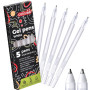 colozoo Lot de 5 stylos gel blancs avec tailles de pointe : 0,5, 0,7, 0,8, 1,0, 1,2 mm, pour papier noir, stylo blanc opaque