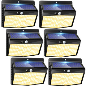 Peasur Lampe Solaire Exterieur Detecteur de Mouvement Lot de 6, LED Lumiere Extérieur avec Détecteur, 3 Modes/etanche Spot Solai