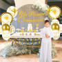iZoeL Decoration Communion Ma Premiere Communion Garcon Fille Ballon Communion Guirlande Etoile 4 m Gateau Décoration Or - Decor