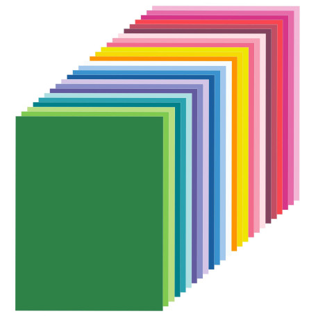 100 feuilles - 120g Tonpapier A4 couleur, Bastelpapier couleur papier imprimant - 25 couleurs
