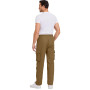 YAOBAOLE Pantalons Cargo Homme Coton Pantalon de Travail avec Multi Poches Taille Elastique Cordon de Serrage