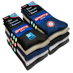 SOXCO Chaussettes Homme Sport 10 Paires Hautes, Lot de 10 Paires