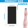 240 pièces ruban adhésif double face pour cheveux humains, ruban d'extension de cheveux, onglets de ruban de cheveux humains, ru