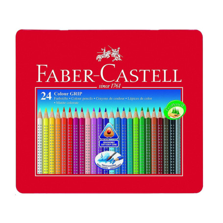 Crayons de couleur Faber-Castell 112423 Noir Multicouleur (24 Pièces)