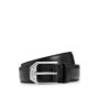 BOSS Hommes Jemio Sz40 Ceinture en cuir de buffle avec boucle logo et garniture argentée