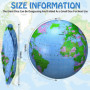 8 Pièces Globe Gonflable PVC Globe Terrestre Gonflable Globe de Balle pour Jouer à la Plage ou l'enseignement,16 Pouces