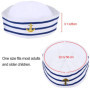 12 Pièces Chapeaux de Marin en Bleu et Blanc Chapeau de Capitaine pour Accessoire de Costume Fête de Déguisement (Style Délicat)