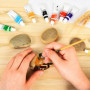 Liekadijiae 25 Pièces Galets à Peindre, DIY Enfants Peintes Rocher, Pierres Créatives Peintes à la Main DIY, pour Dessin de Pier