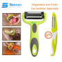 Senven® Éplucheur 3 en 1 – multifonction pour éplucher les pommes de terre, les carottes et divers légumes et fruits, convient p