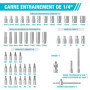 DURATECH Coffret de Douilles Embouts et Clés à Cliquet 108 pièces, Cliquet Réversible 1/2" et 1/4", Rallonges, Embouts, Douilles