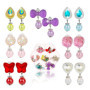 Hifot 7 paires Boucles d'oreilles clip Boucles d'oreilles sans motif percé Habille Princesse Bijoux Accessoires pour les filles 