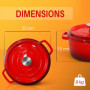 Nutrichef Cocotte en Fonte Émaillée-Cocotte Fonte de 5 Litres - Ustensiles de Cuisson Émaillée pour Cuisinière- Marmite Inductio