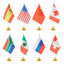 Juvale Drapeaux Pays du Monde Internationaux pour Bureau 21 x 13,9 cm avec Supports de 30 cm (Paquet de 24)
