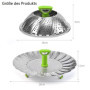 Faneli Cuiseur Vapeur Cuiseur Vapeur en Acier Inoxydable avec Manche Anti-Chaud Extensible et Pieds Antidérapants Insert Vapeur 