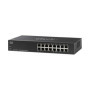 Cisco Commutateur non géré SG110-16HP avec 16 Ports Gigabit Ethernet (GbE), plus 64 W PoE, protection à vie limitée (SG110-16HP-