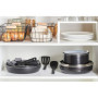 Sitram 712763 Batterie 10 pcs alu noir : 3 poêles Ø20/24/28cm, 2 casseroles Ø16/20cm, 2 ustensiles nylon, 1 couv. verre Ø24cm, 2