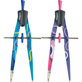 Maped Bow Precision System 291013 Boussole fantaisie Couleurs assorties Violet ou bleu
