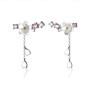 Couleur Argent Mode Fleur Fleurs de Cerisier Conception Dame Femmes Boucles d'oreilles Goutte Bijoux Cadeau