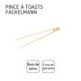 Fackelmann 2355750 Pince de cuisine en bois, pince à cornichons, pince alimentaire, pince en bois, pince à toasts, Bois, 25 cm, 