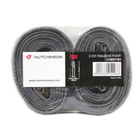 Hutchinson - Pack economique : lot de 2 chambres e air Route Standard 700 x 20 e 25 Presta, noir - noir