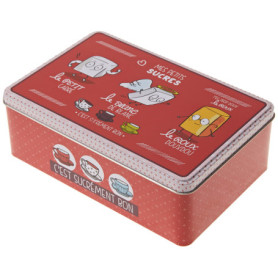Delys-By-Verceral 515901 Boîte à Sucre en métal, Conservation et Rangement Aliments, Design Fun, 13.5 x 20.5 x 7 cm
