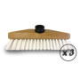 Balai brosse lave-pont 22 cm en PPL blanc | Lot de 3 | Monture bois | Pour laver, récurer les ponts, les carrelages et les sols 
