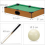 Mini Table de Billard Americain - Mini Billard Mobile - Revêtement Feutrine Vert - 2 Queues, 16 Boules, Triangle et Craie - Coul