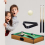 Mini Table de Billard Americain - Mini Billard Mobile - Revêtement Feutrine Vert - 2 Queues, 16 Boules, Triangle et Craie - Coul