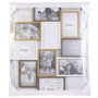 HOME DECO FACTORY - HD4213 - Cadre Photo Multiple Pele-Mele 10 Vues Bois et Blanc deco Souvenir - Beige Marron
