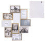 HOME DECO FACTORY - HD4213 - Cadre Photo Multiple Pele-Mele 10 Vues Bois et Blanc deco Souvenir - Beige Marron
