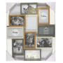 HOME DECO FACTORY - HD4213 - Cadre Photo Multiple Pele-Mele 10 Vues Bois et Blanc deco Souvenir - Beige Marron