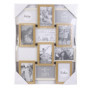 HOME DECO FACTORY - HD4218 - Cadre Photo Multiple Pele-Mele 12 Vues Bois et Blanc, Souvenir, Décoration Maison, 44 x 3 x 58 cm, 